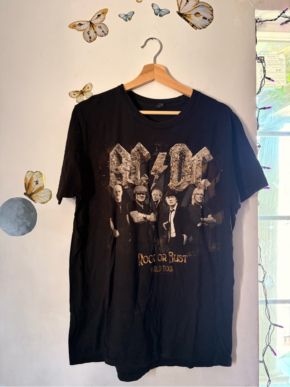 AC/DC Black Band Photo 'Rock or Bust' Graphic Tee